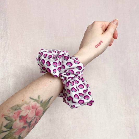 Scrap Fabric Polka Dot Jumbo Scrunchie