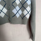 Secondhand Hollister Gray Argyle Crop Knit Cardigan, Size Small