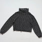 Secondhand Project Social T Knit Cropped Turtleneck Sweater Raw Hem Oversized, Size Medium