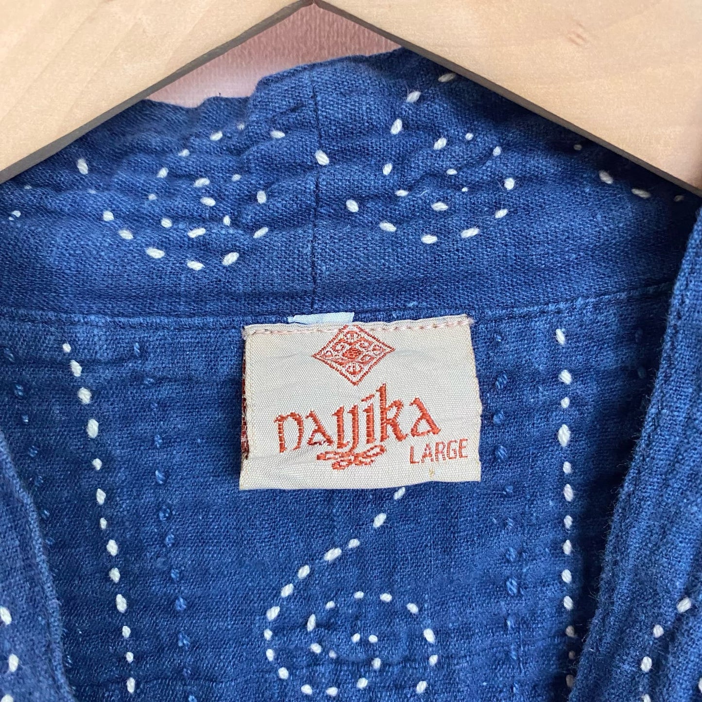 Vintage Blue Denim Button Down Oversized Jacket, Size Large