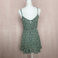 Secondhand Ditsy Floral Ruched Tie Front Mini Dress, Size Large