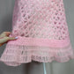 Vintage Bella Handmade Crochet Pink Shawl