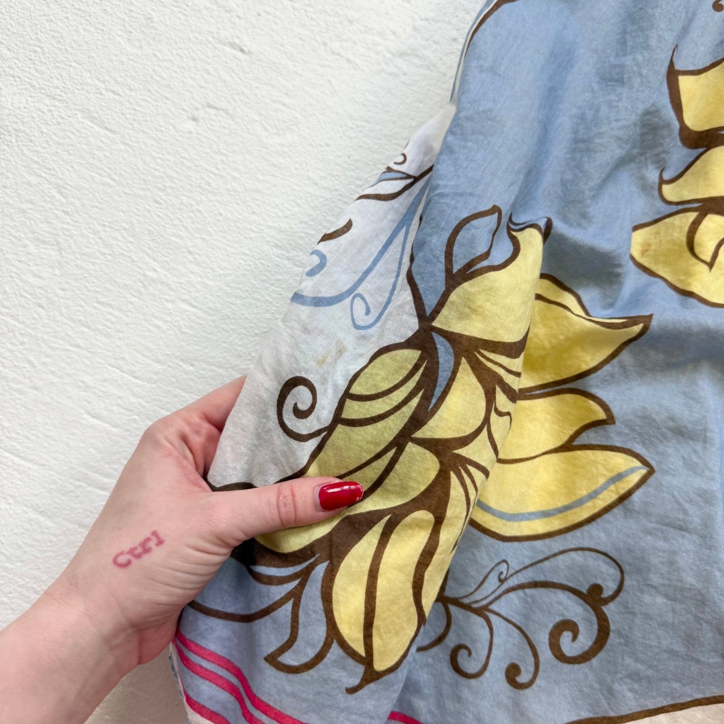 Secondhand BCBG Paris Yellow Floral Cotton Mini Dress, Size 4