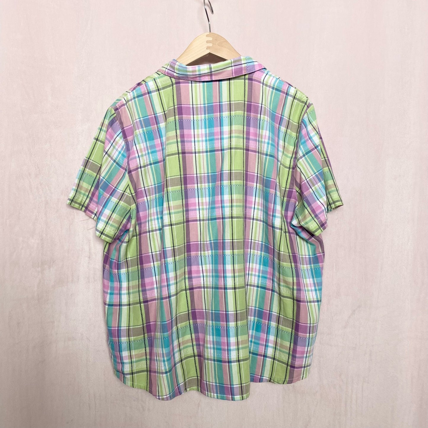 Vintage Alfred Dunner Pastel Plaid Button Down, Size 18