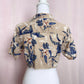 Upcycled Crop Hawaiian Shirt Button Up, Size S/M