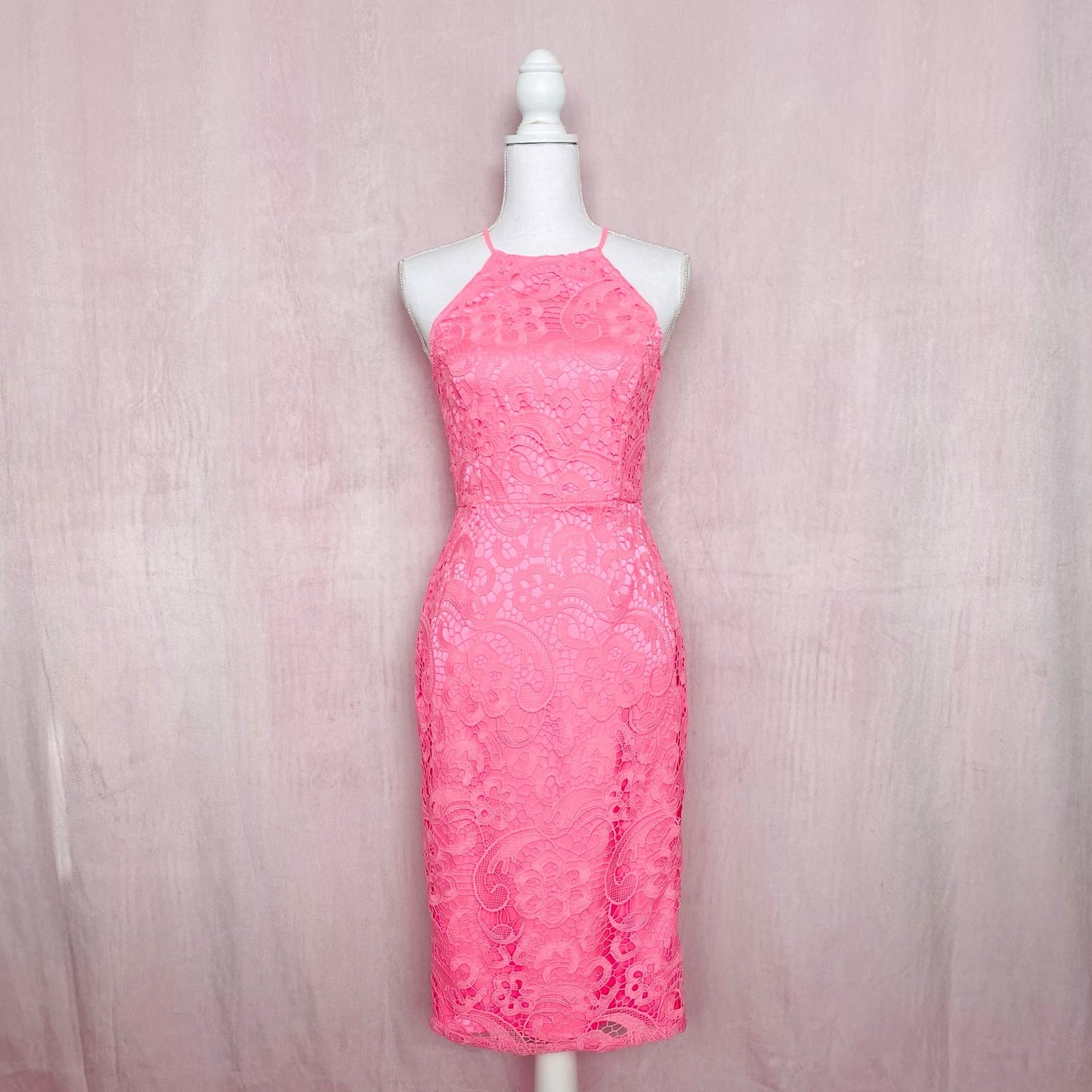 Secondhand Yumi Kim Hot Pink Save The Date Lace Dress, Size Small