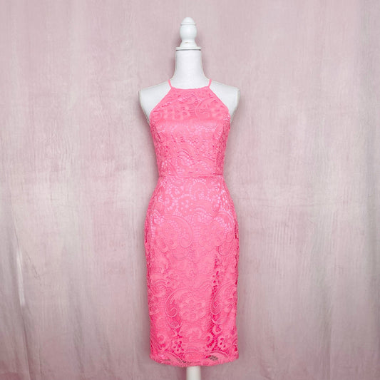 Yumi Kim Hot Pink Save The Date Lace Dress, Size Small