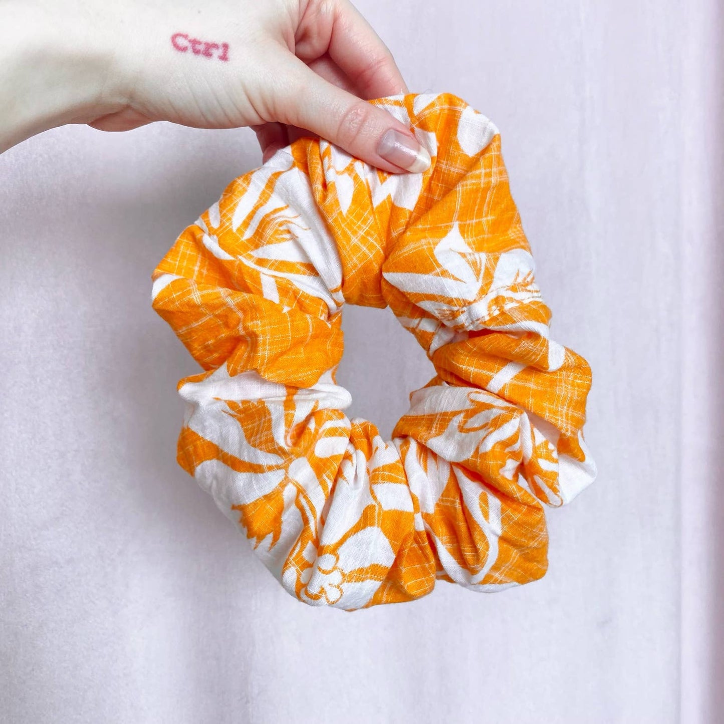 Scrap Fabric Tropical Jumbo Scrunchie