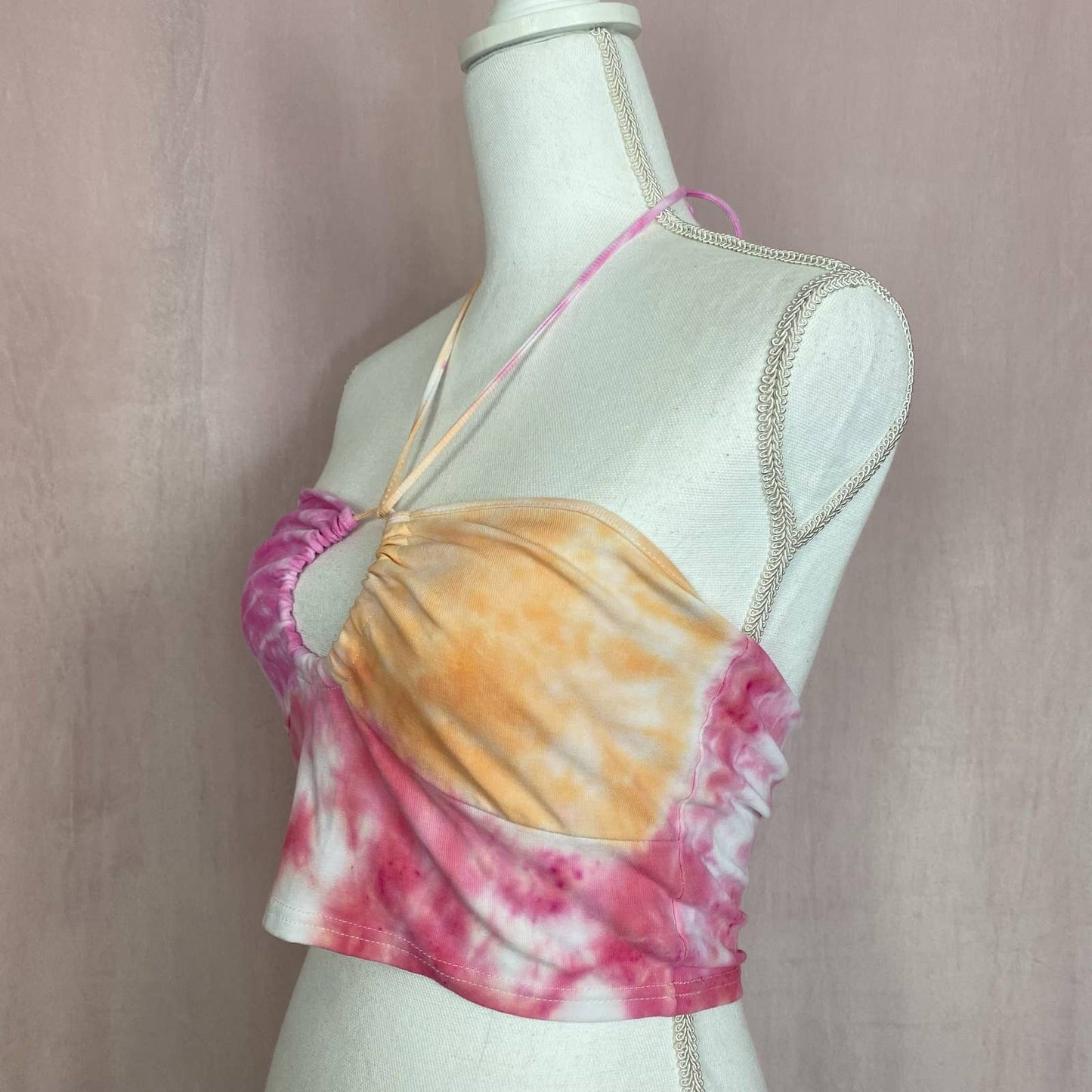 Reworked Tie Dye Crop Tank Top, Size Small