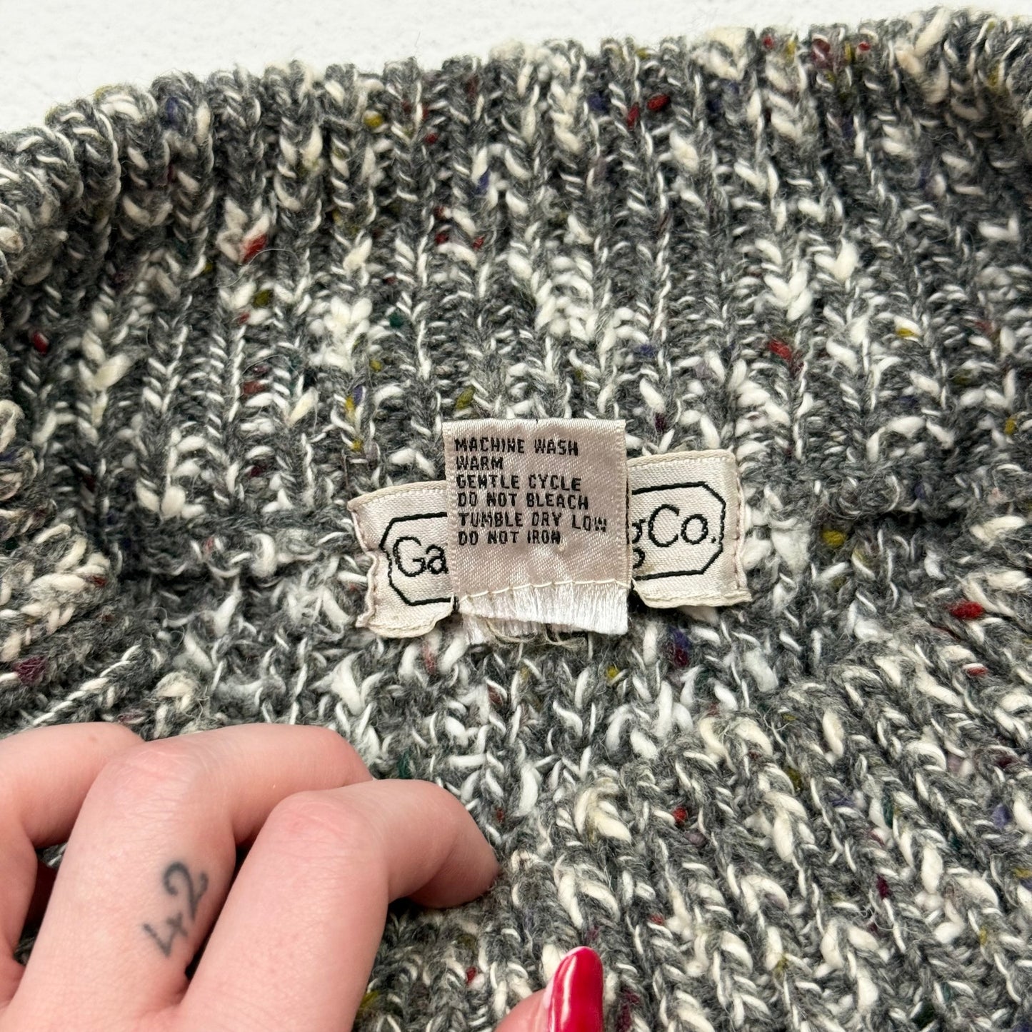 Vintage 90s GAP Chunky Knit Cropped Sweater Gray, Size Small