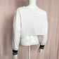 Reworked Distressed Smiley Face Crop Long Sleeve, One Size