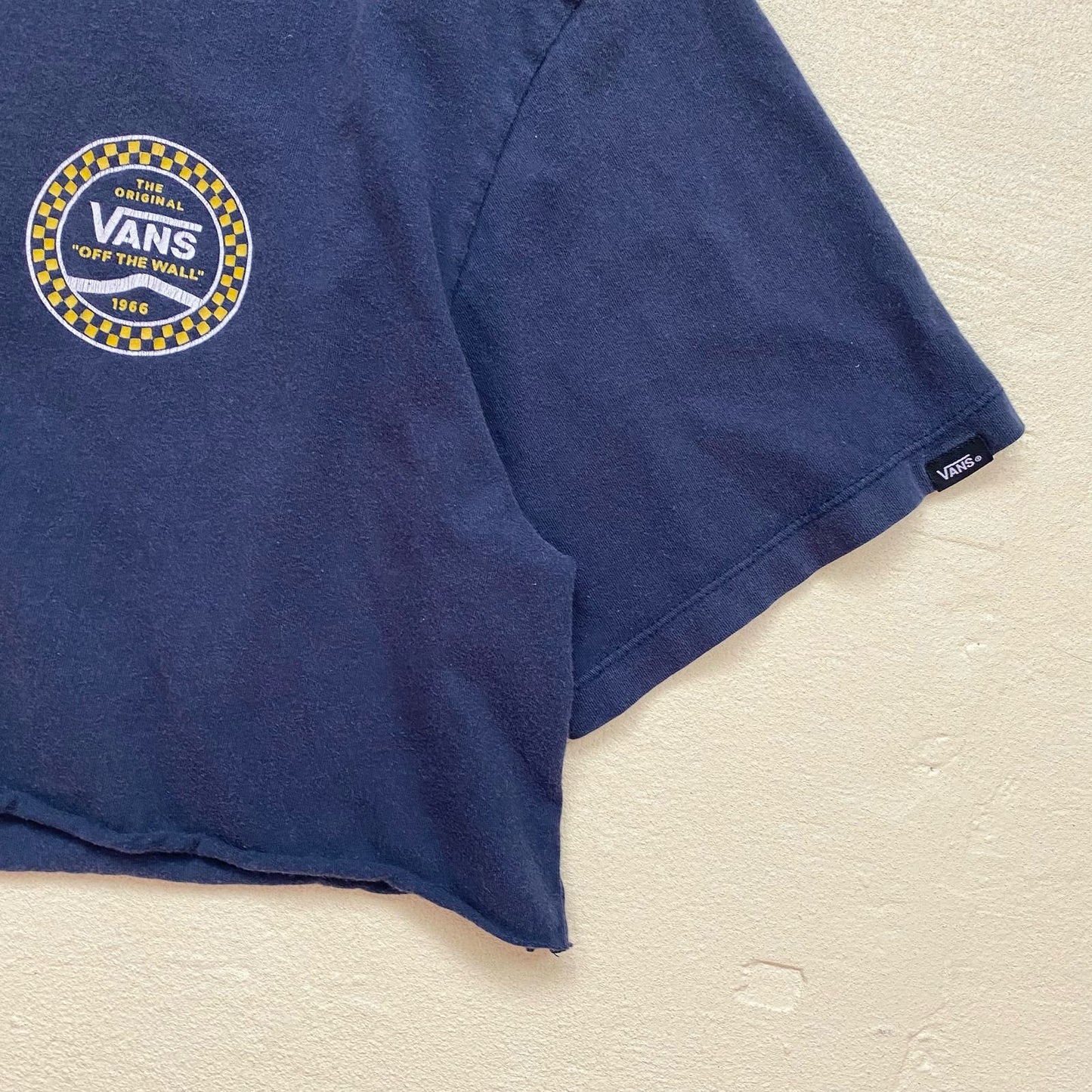 Reworked Vans Off The Wall Graphic Crop Tee, Size Large