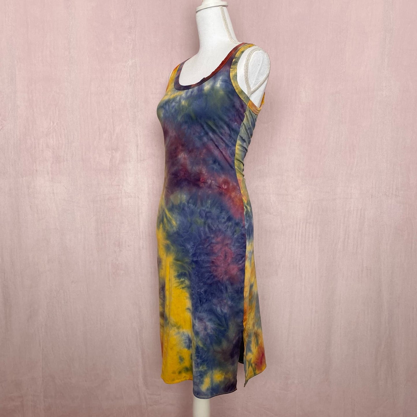 Upcycled Absolutely Love It Tie Dye Midi Dress, Size Medium