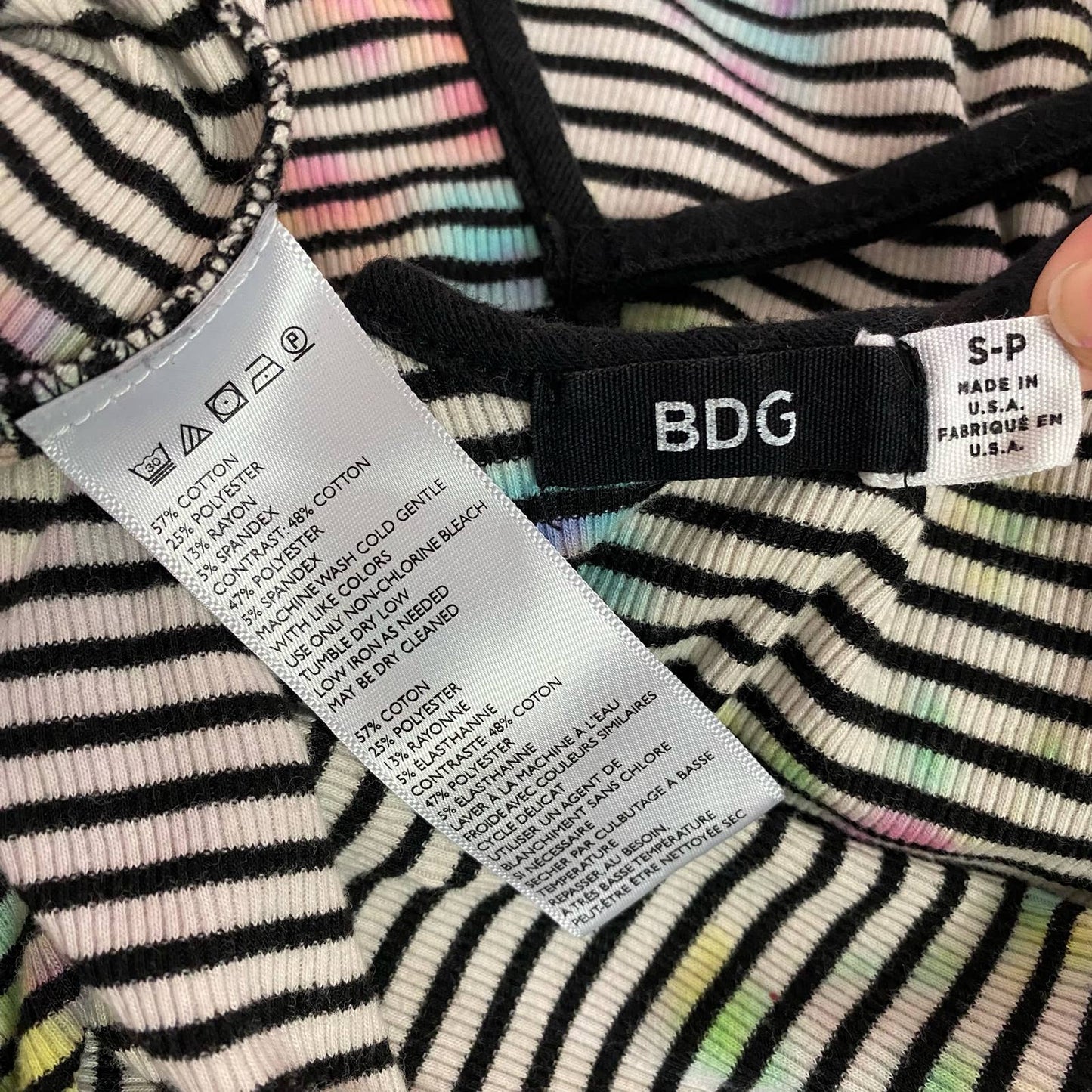 Upcycled Urban Outfitters Tie Dye Striped Mini Dress, Size Small