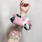 Scrap Fabric Yin-Yang Pink Teddy Jumbo Scrunchie