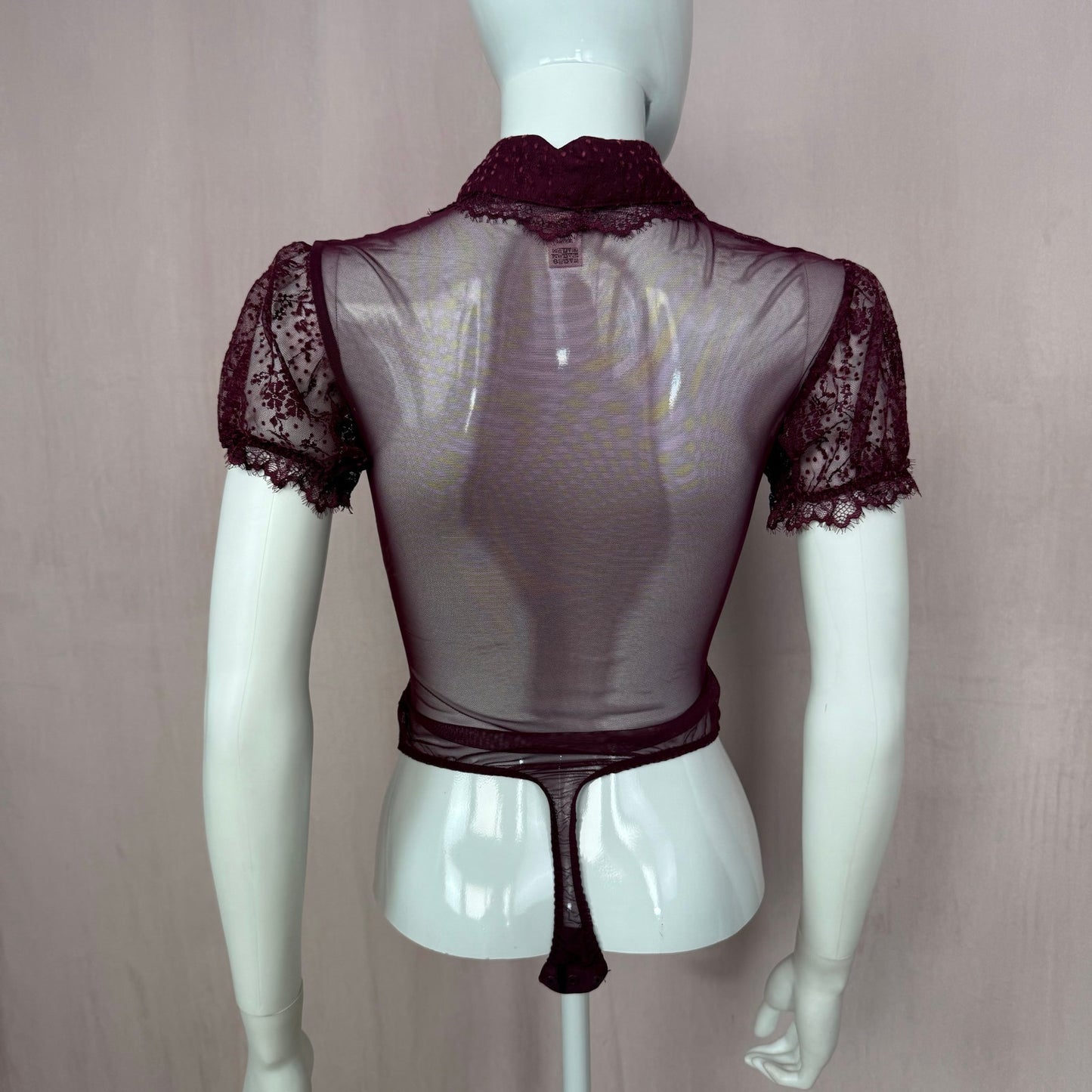 Secondhand Victoria's Secret Floral Mesh Lace Bodysuit, Size XS