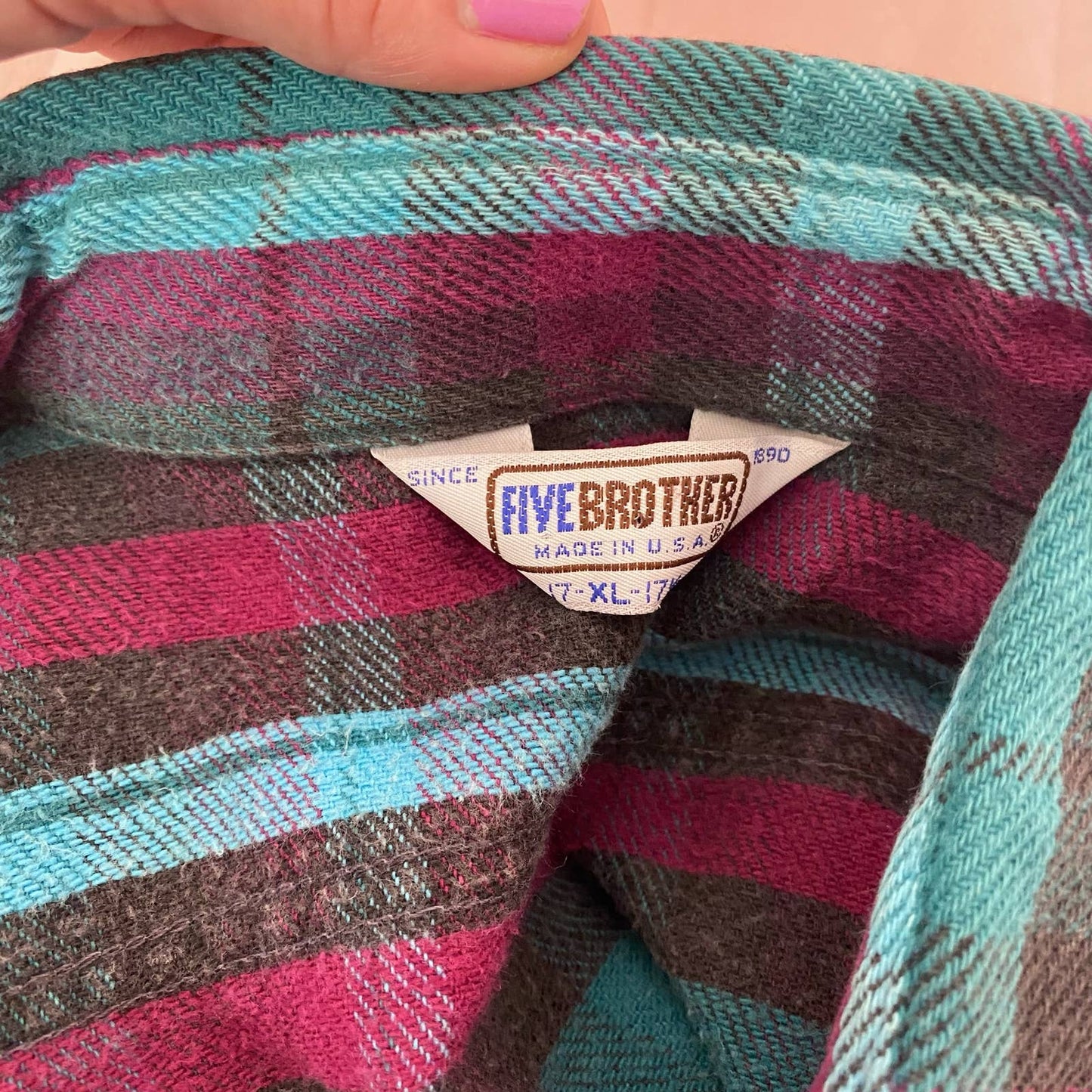 Vintage Five Brother Cotton Flannel, Size XL