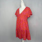Secondhand Universal Thread Tiered Linen Blend Floral Babydoll Mini Dress, Size XS