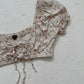 Secondhand Wild Fable Linen Blend Floral Tie Front Crop Top, Size Small