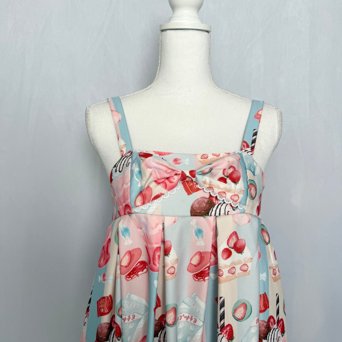 Secondhand Infanta Strawberry Sweet Lolita Babydoll Dress Ruffle Hem, Size Large