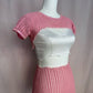 Upcycled Vintage Pink Crochet Shrug & Skirt Set, Size Small