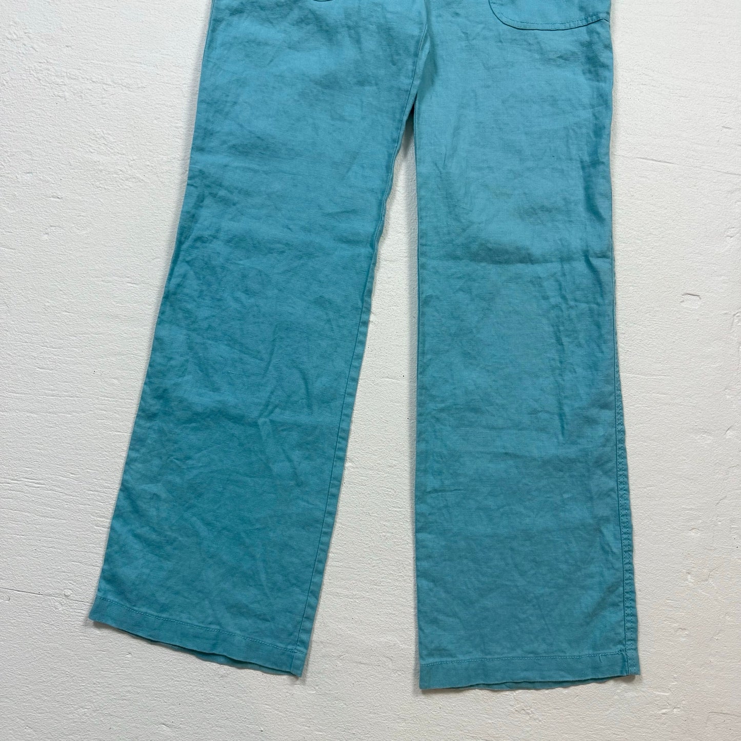 Secondhand INC International Concepts Aqua Blue Linen Pants, Size 8