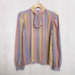 Vintage 70s Helen Fabrikant Stripe Button Up Blouse, Size M/L