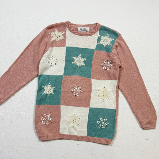 Vintage Petite Sophisticate Snowflake Sweater, Size Small