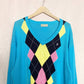 Secondhand Jed Argyle Pullover V-Neck Sweater, Size XL