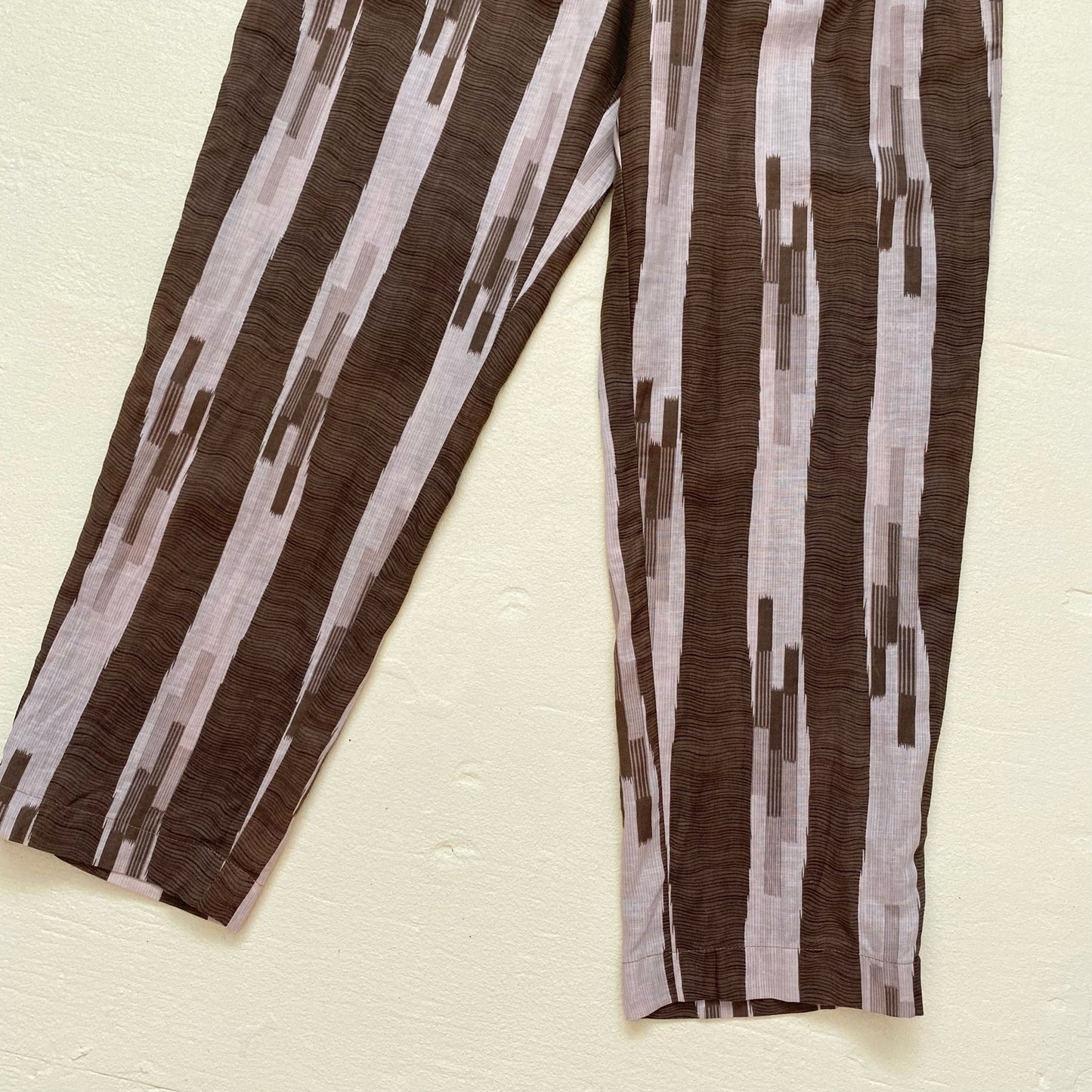 Vintage Brown Striped Lightweight Trousers, Size Small