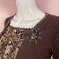Vintage Ribbed Cardigan Leopard Print Mesh Top, Size Small