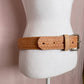 Vintage Embossed Brown Leather Belt