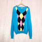 Secondhand Jed Argyle Pullover V-Neck Sweater, Size XL