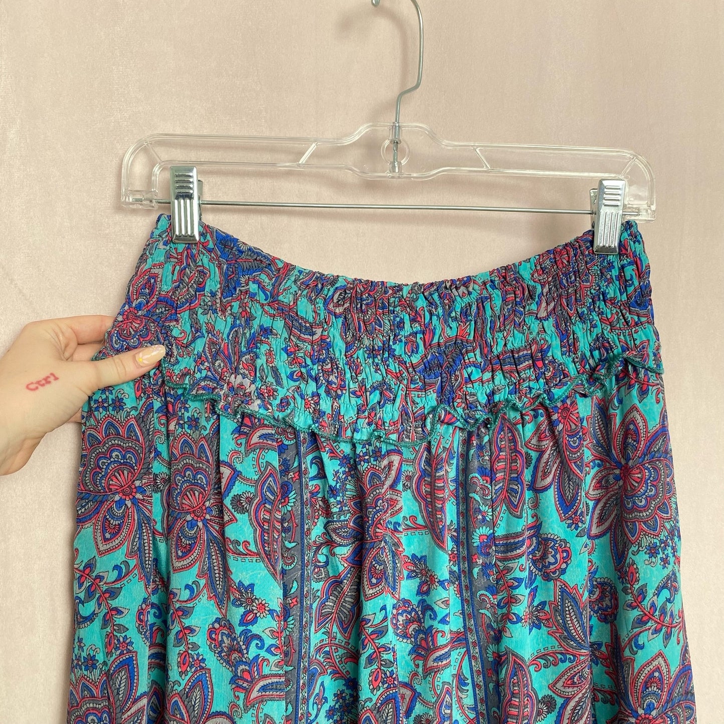 Secondhand Karma Highway Boho Hippie Floral Palazzo Pants, One Size
