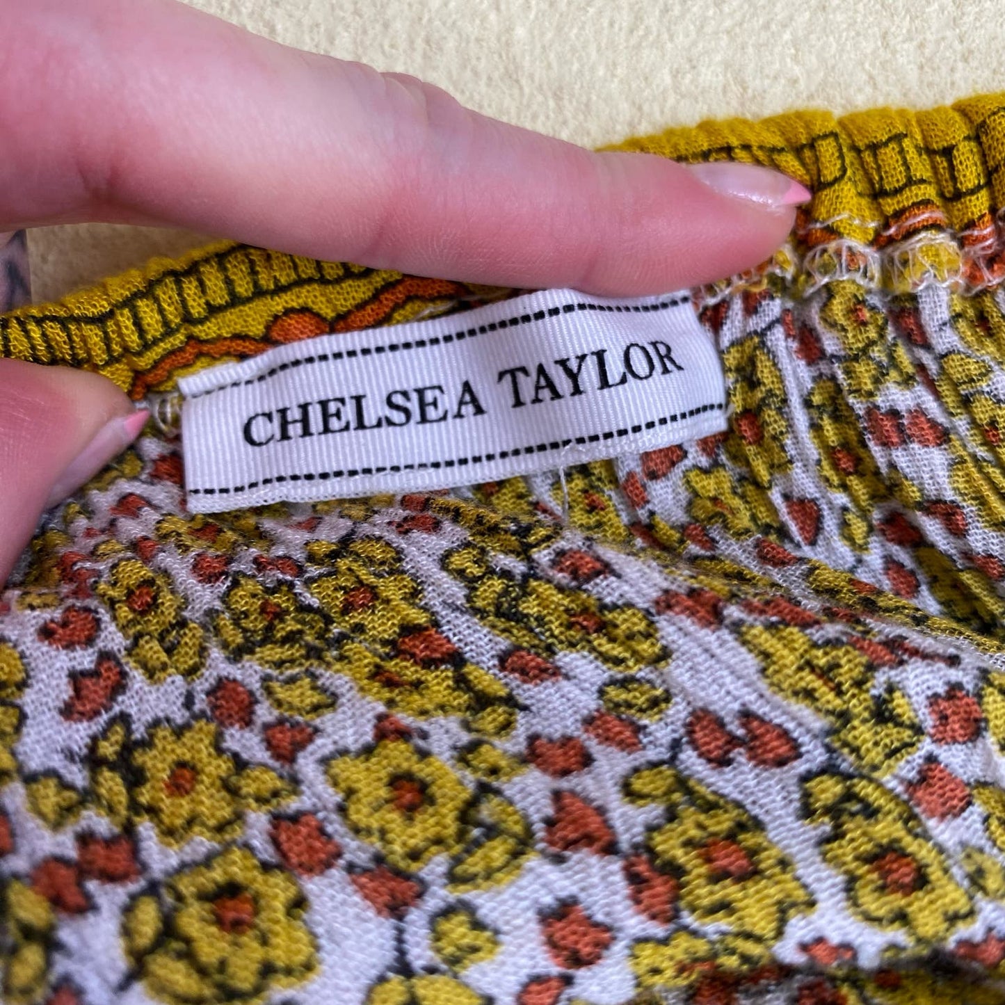 Secondhand Chelsea Taylor Floral Print Off Shoulder Tiered Maxi Dress, Size XL