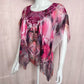 Y2K One World Embellished Overlay Tunic Blouse, Size XS