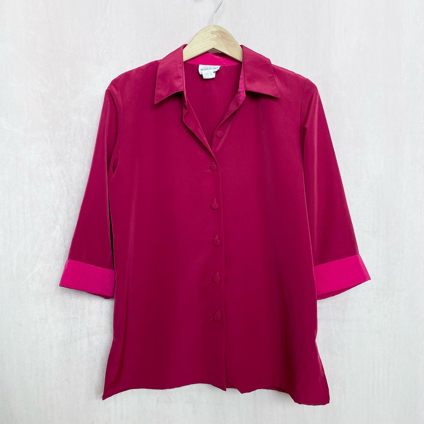 Vintage Brownstone Studio Flowy Pink Button Up Shirt, Size MP