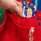 Vintage Jingle Bell Christmas Sweater Cardigan, Size Large