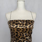 Secondhand Étophe Studios Leopard Satin Mini Dress, Size Medium