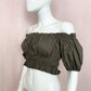 Secondhand Simply Blessed Off Shoulder Puff Sleeve Crop Top, Size Small