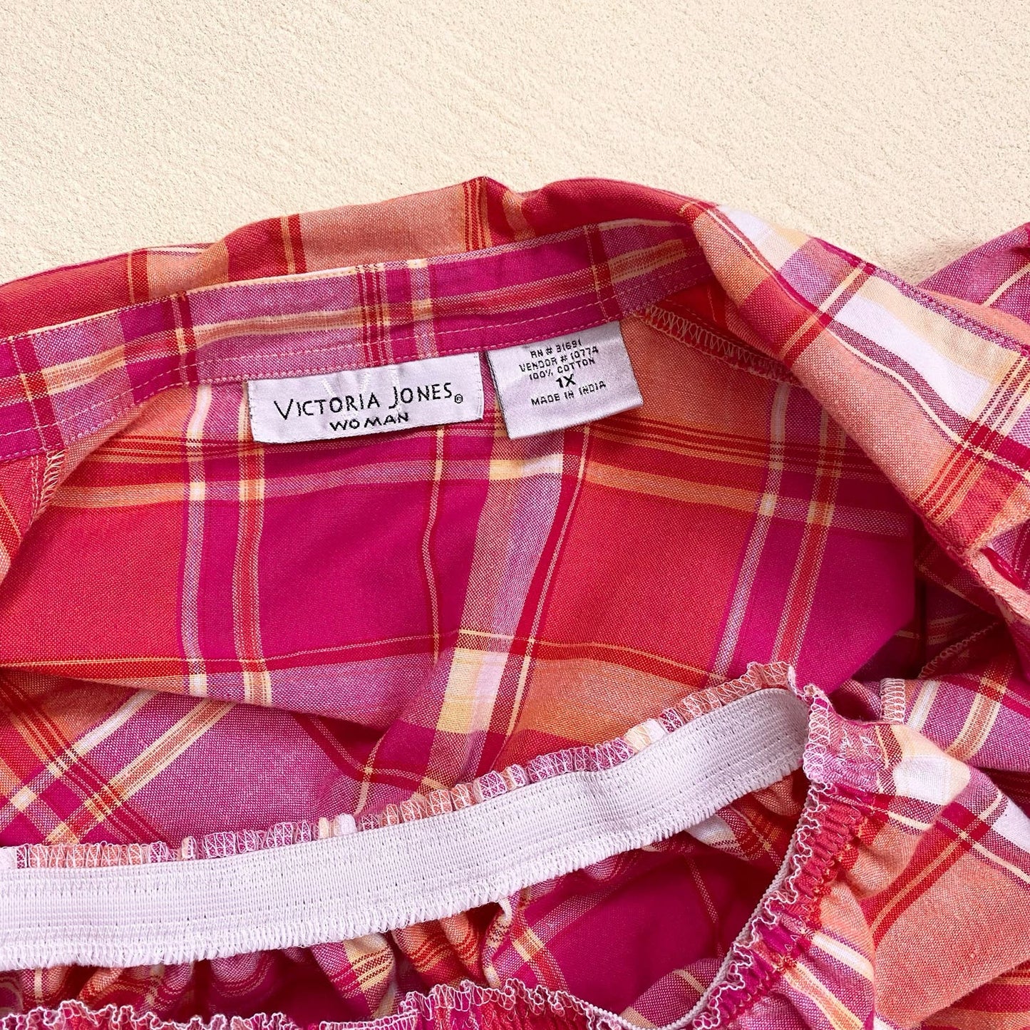 Upcycled Vintage Plaid Crop Shirt & Skirt Set, Size S/M
