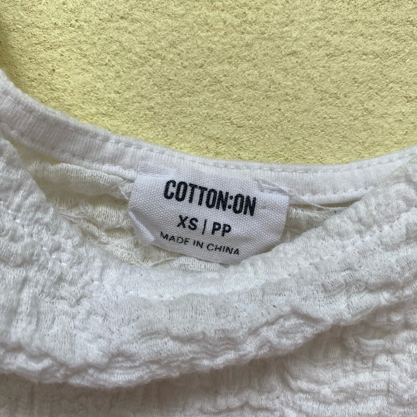 Secondhand Cotton On White Textured Crop Tank Top, Size XS