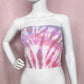 Upcycled Pink Spiral Tie Dye Crop Tube Top, Size Large