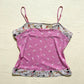 Y2K Gap Floral Pink Cami Tank Top, Size Medium