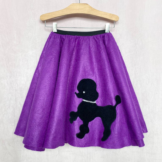 Vintage Purple Poodle Mini Swing Skirt, Size XXS