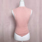 Secondhand Blush Pink Ribbed Drop Armhole Bodysuit, Size Small