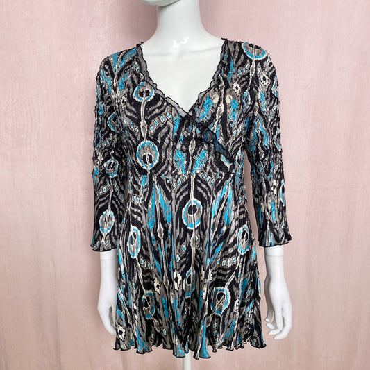 Vintage Alberto Makali Sequins Crinkle Blouse, Size Medium