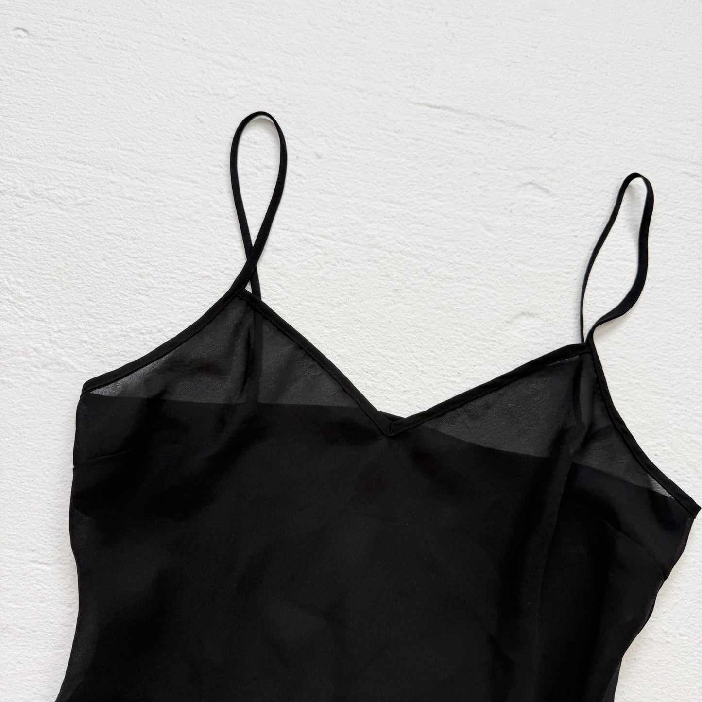 Secondhand Sheer Black Camisole Tank Top, Size Small