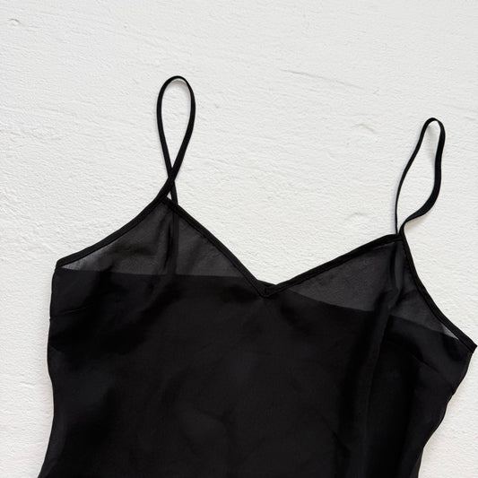 Secondhand Sheer Black Camisole Tank Top, Size Small