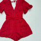 Secondhand Chicways Red Lace Polka Dot Romper, Size Small